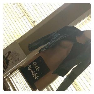 Gorgeous Denim Faux Leather Jacket